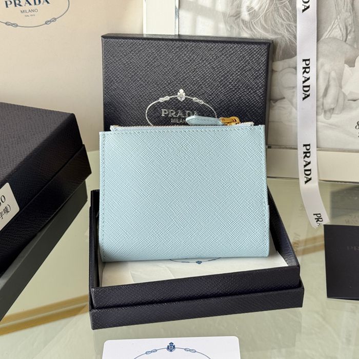 PRADA 1ML050 短財布 サフィアーノ十字紋 牛皮 サイズ:10x9cm