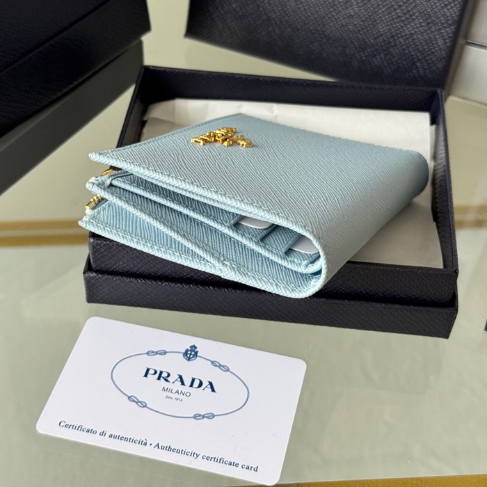 PRADA 1ML050 短財布 サフィアーノ十字紋 牛皮 サイズ:10x9cm