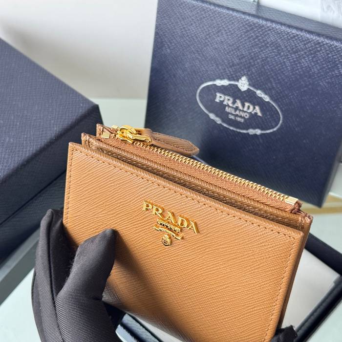 PRADA 1ML050 短財布 サフィアーノ十字紋 牛皮 サイズ:10x9cm