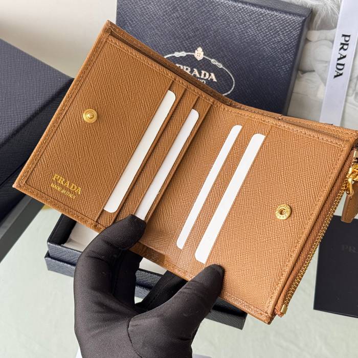 PRADA 1ML050 短財布 サフィアーノ十字紋 牛皮 サイズ:10x9cm