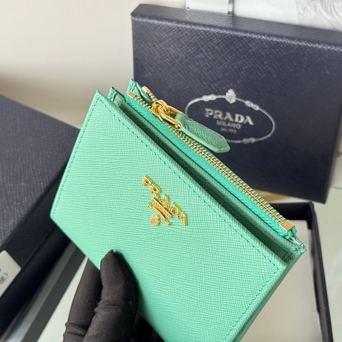 PRADA 1ML050 短財布 サフィアーノ十字紋 牛皮 サイズ:10x9cm
