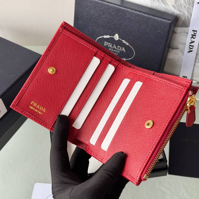 PRADA 1ML050 短財布 サフィアーノ十字紋 牛皮 サイズ:10x9cm