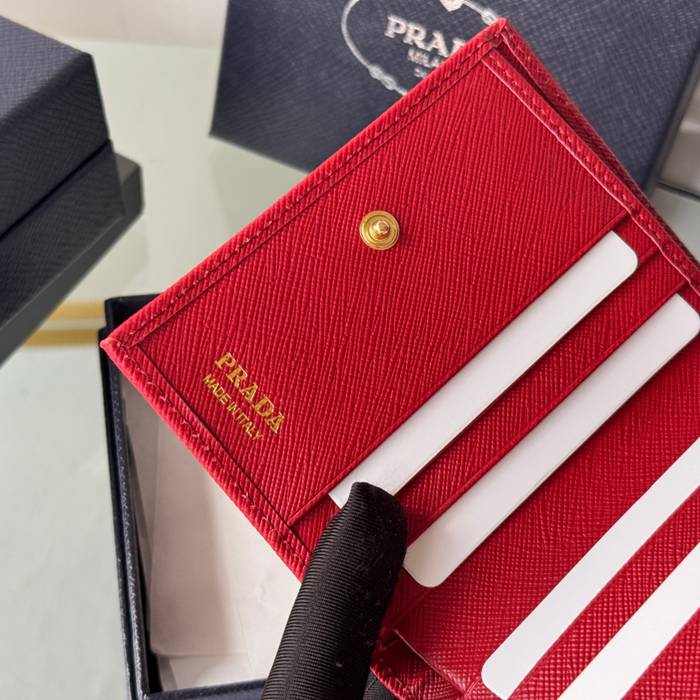 PRADA 1ML050 短財布 サフィアーノ十字紋 牛皮 サイズ:10x9cm