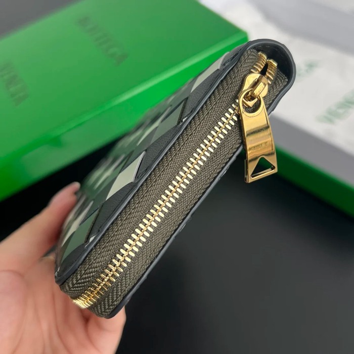 BOTTEGA VENETA BV 593217 メンズ編み財布 三色牛皮編み 19x10cm サイズ:19x10cm