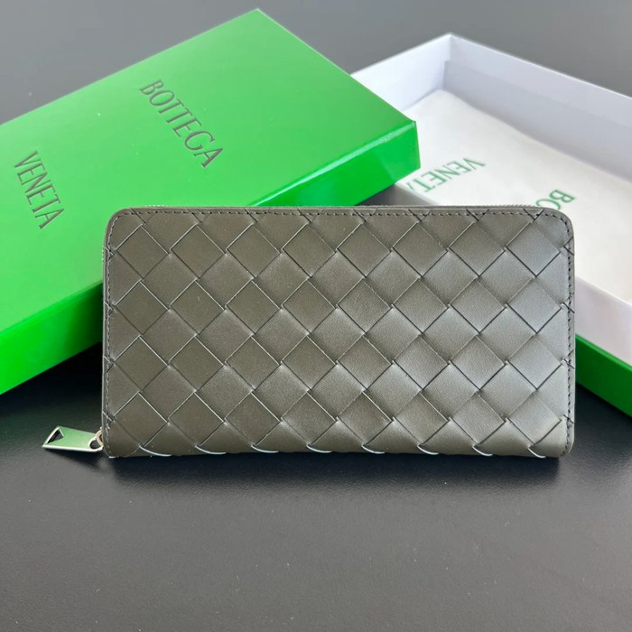 BOTTEGA VENETA BV 593217 メンズ編み財布 三色牛皮編み 19x10cm サイズ:19x10cm