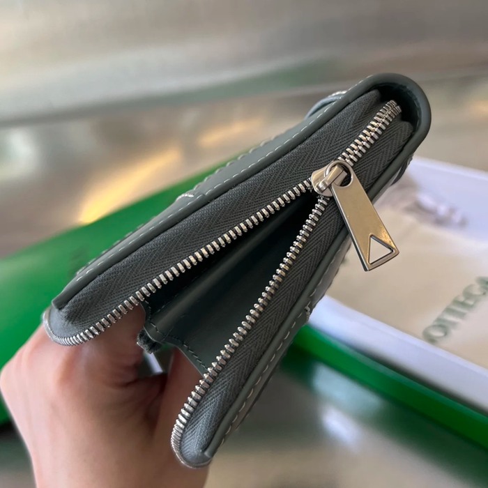 BOTTEGA VENETA BV 748054 編みステッチ財布 中幅編み 19x11.4cm サイズ:19x11.4cm