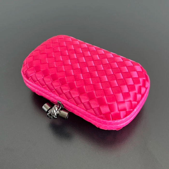 BOTTEGA VENETA BV 8651 ノット イブニングバッグ シルク編み蛇皮トリム 16x10cm サイズ:16x10cm