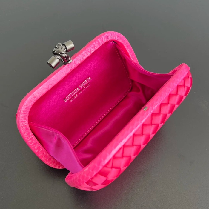 BOTTEGA VENETA BV 8651 ノット イブニングバッグ シルク編み蛇皮トリム 16x10cm サイズ:16x10cm
