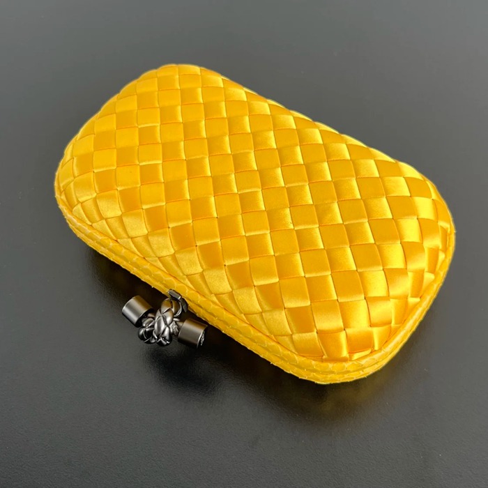 BOTTEGA VENETA BV 8651 ノット イブニングバッグ シルク編み蛇皮トリム 16x10cm サイズ:16x10cm