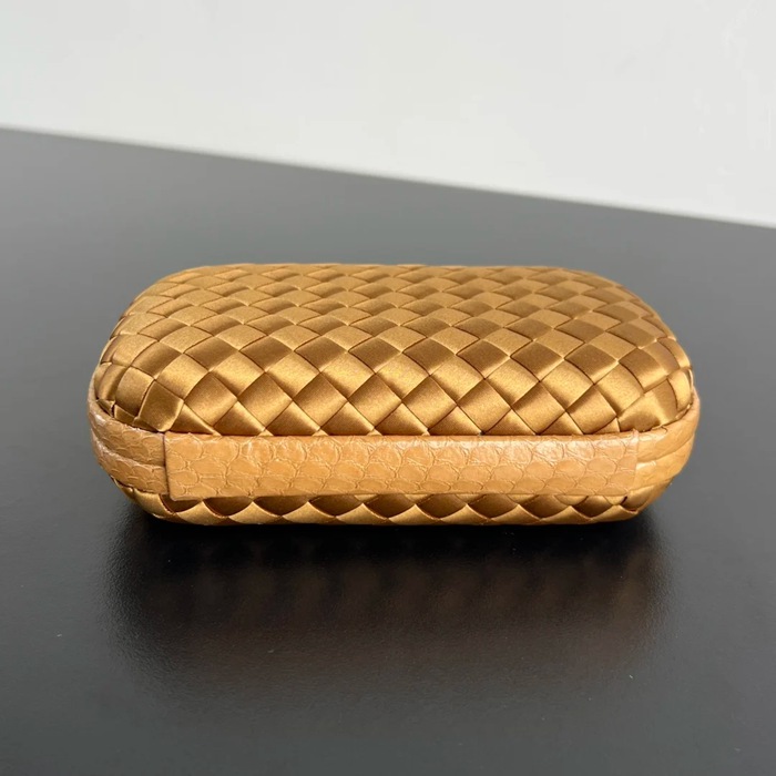 BOTTEGA VENETA BV 8651 ノット イブニングバッグ シルク編み蛇皮トリム 16x10cm サイズ:16x10cm