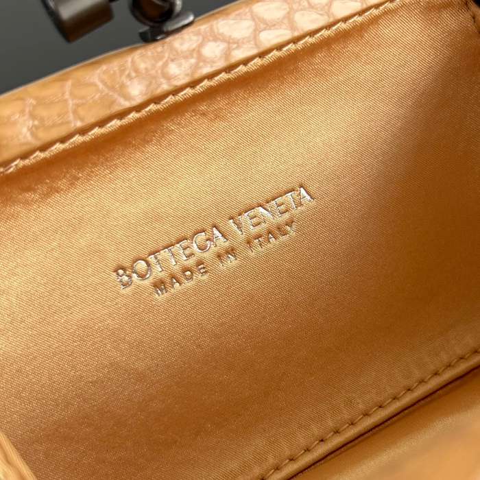 BOTTEGA VENETA BV 8651 ノット イブニングバッグ シルク編み蛇皮トリム 16x10cm サイズ:16x10cm