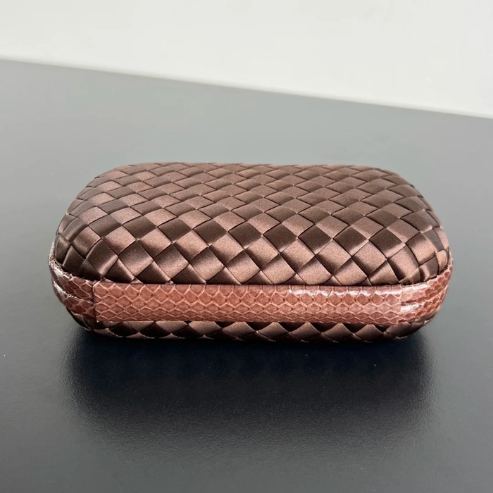 BOTTEGA VENETA BV 8651 ノット イブニングバッグ シルク編み蛇皮トリム 16x10cm サイズ:16x10cm