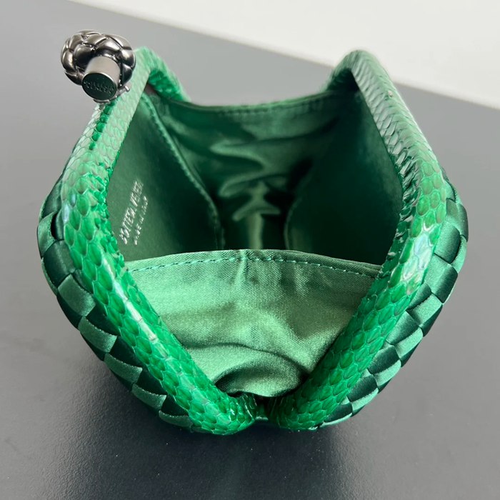 BOTTEGA VENETA BV 8651 ノット イブニングバッグ シルク編み蛇皮トリム 16x10cm サイズ:16x10cm