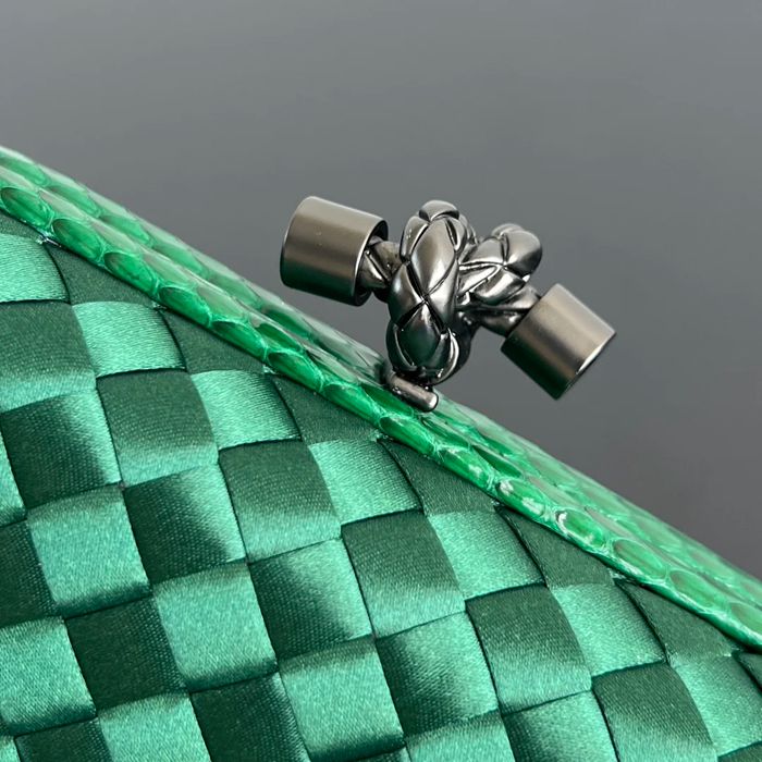 BOTTEGA VENETA BV 8651 ノット イブニングバッグ シルク編み蛇皮トリム 16x10cm サイズ:16x10cm
