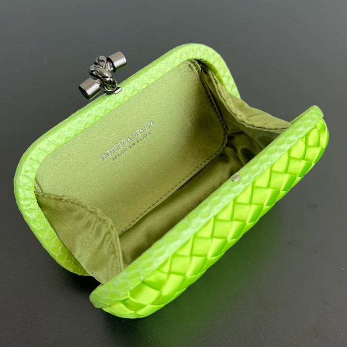 BOTTEGA VENETA BV 8651 ノット イブニングバッグ シルク編み蛇皮トリム 16x10cm サイズ:16x10cm