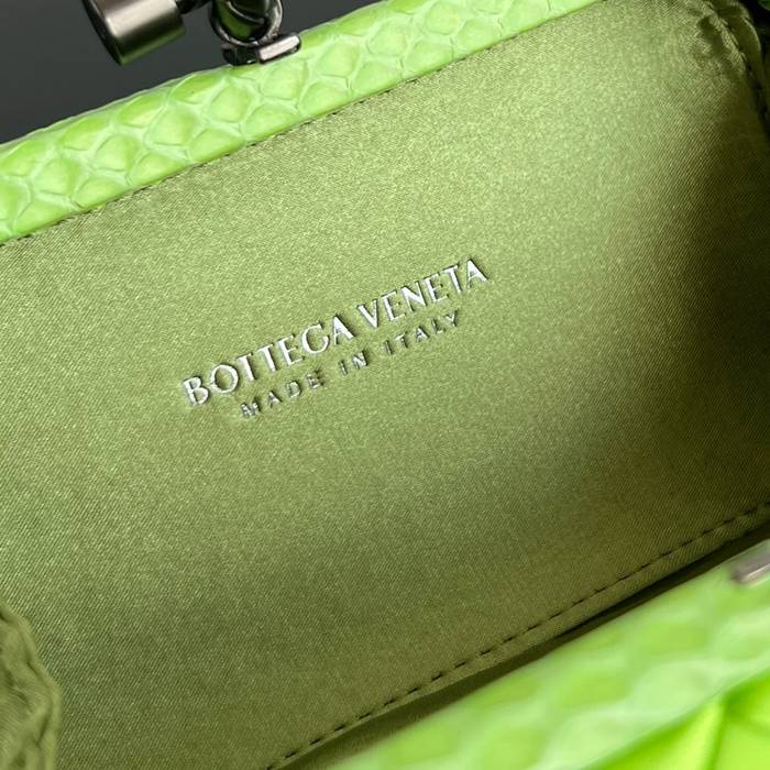 BOTTEGA VENETA BV 8651 ノット イブニングバッグ シルク編み蛇皮トリム 16x10cm サイズ:16x10cm