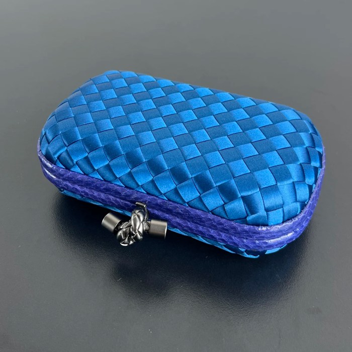 BOTTEGA VENETA BV 8651 ノット イブニングバッグ シルク編み蛇皮トリム 16x10cm サイズ:16x10cm