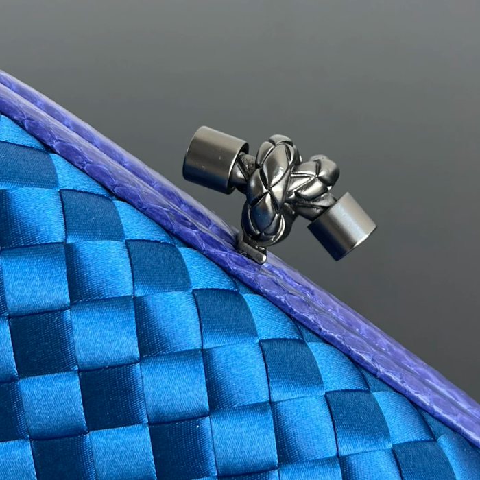 BOTTEGA VENETA BV 8651 ノット イブニングバッグ シルク編み蛇皮トリム 16x10cm サイズ:16x10cm