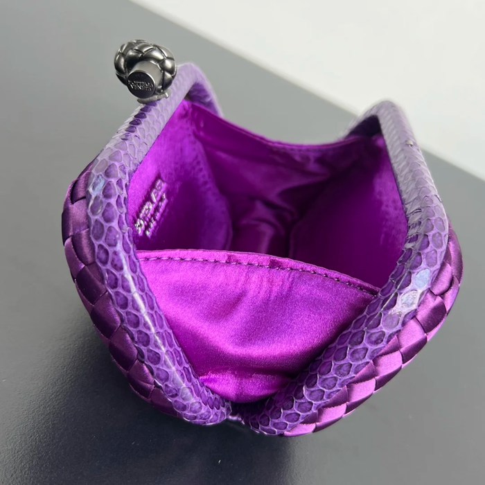 BOTTEGA VENETA BV 8651 ノット イブニングバッグ シルク編み蛇皮トリム 16x10cm サイズ:16x10cm