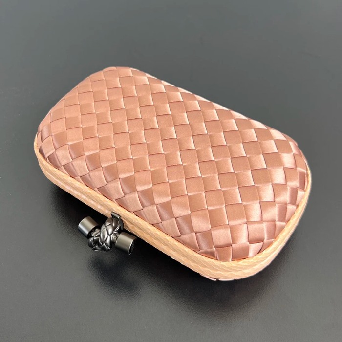 BOTTEGA VENETA BV 8651 ノット イブニングバッグ シルク編み蛇皮トリム 16x10cm サイズ:16x10cm