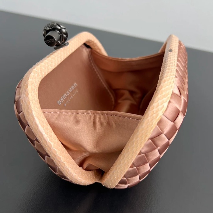 BOTTEGA VENETA BV 8651 ノット イブニングバッグ シルク編み蛇皮トリム 16x10cm サイズ:16x10cm