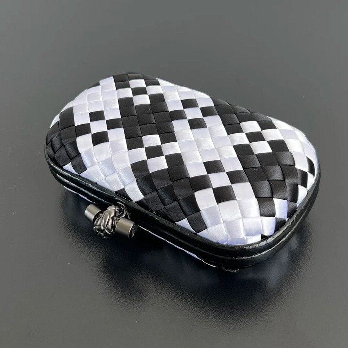 BOTTEGA VENETA BV 8651 ノット イブニングバッグ シルク編み蛇皮トリム 16x10cm サイズ:16x10cm