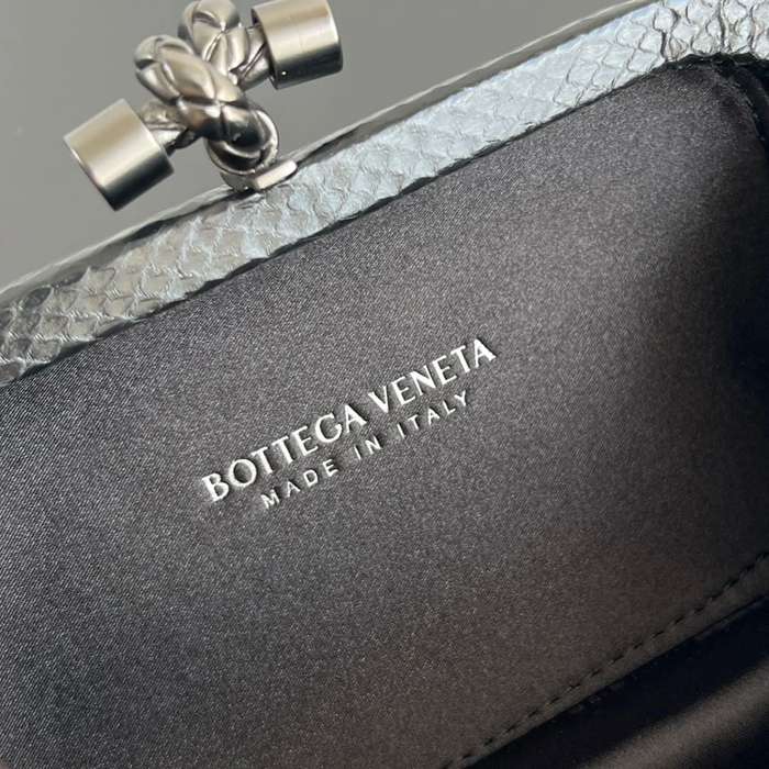 BOTTEGA VENETA BV 8651 ノット イブニングバッグ シルク編み蛇皮トリム 16x10cm サイズ:16x10cm