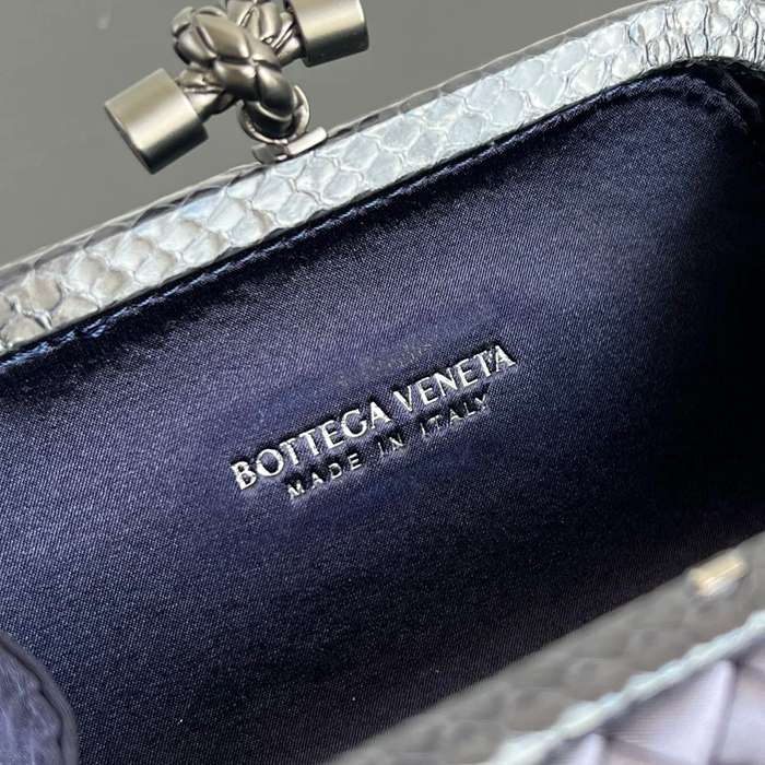 BOTTEGA VENETA BV 8651 ノット イブニングバッグ シルク編み蛇皮トリム 16x10cm サイズ:16x10cm
