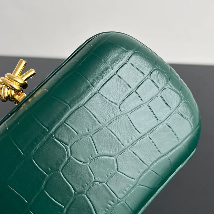 BOTTEGA VENETA BV 737025 ノット イブニングバッグ ワニ革 19x11.5cm サイズ:19x11.5cm