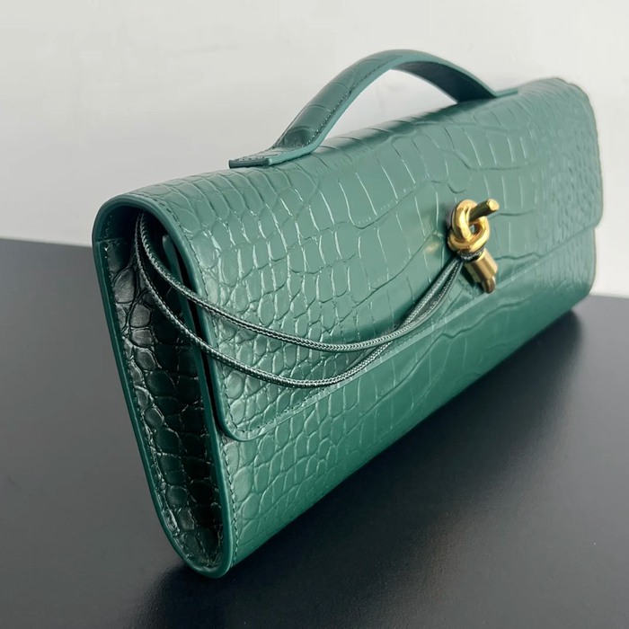 BOTTEGA VENETA BV 741511 クラッチバッグ ワニ紋羊革 31x13cm サイズ:31x13cm