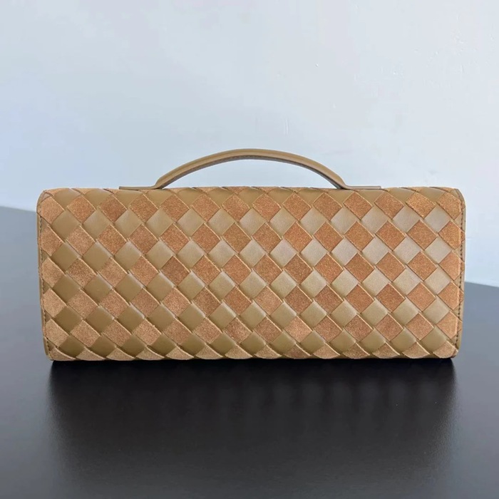 BOTTEGA VENETA BV 741511 クラッチバッグ 鹿皮絨×編み羊革 31x13cm サイズ:31x13cm