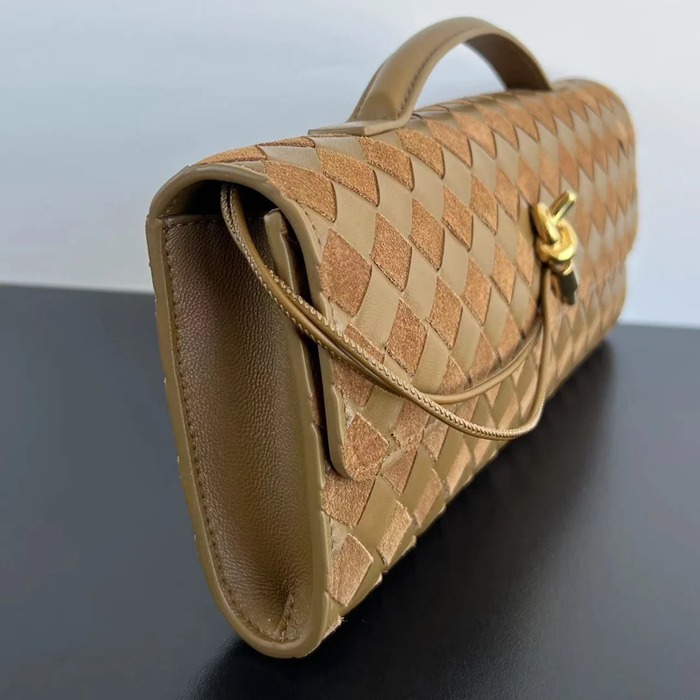 BOTTEGA VENETA BV 741511 クラッチバッグ 鹿皮絨×編み羊革 31x13cm サイズ:31x13cm
