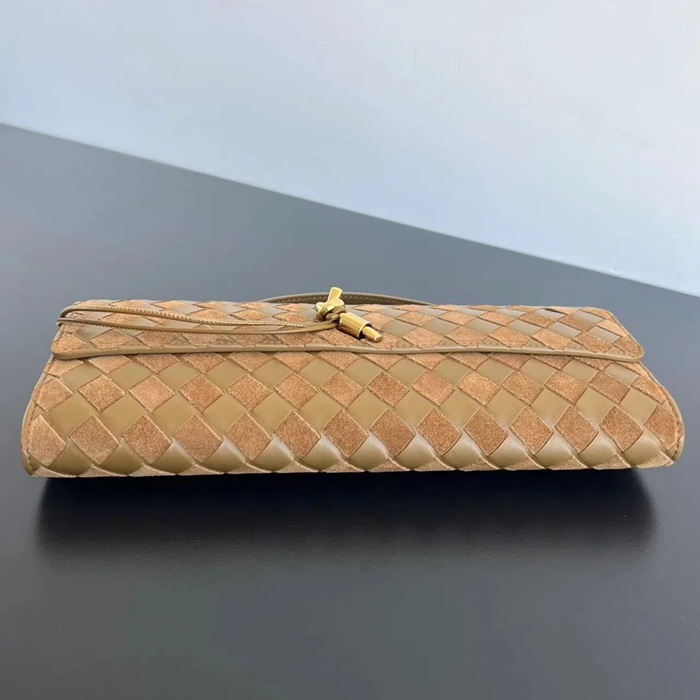 BOTTEGA VENETA BV 741511 クラッチバッグ 鹿皮絨×編み羊革 31x13cm サイズ:31x13cm
