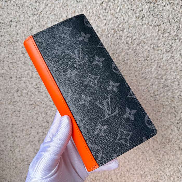 LOUIS VUITTON M25846 ブラッザ長財布 モノグラムエクリプス×オレンジ サイズ:19x10cm