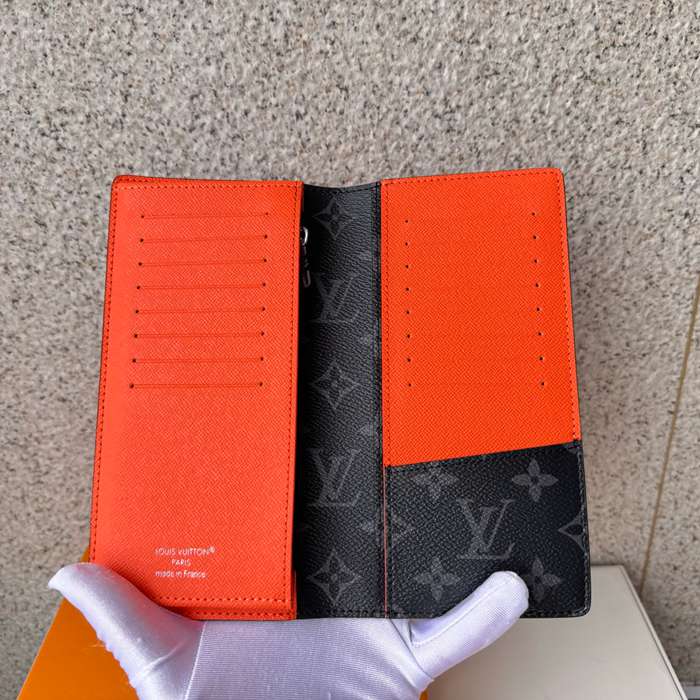 LOUIS VUITTON M25846 ブラッザ長財布 モノグラムエクリプス×オレンジ サイズ:19x10cm