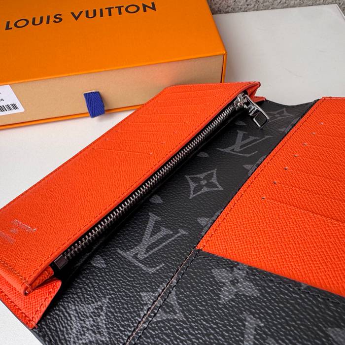 LOUIS VUITTON M25846 ブラッザ長財布 モノグラムエクリプス×オレンジ サイズ:19x10cm