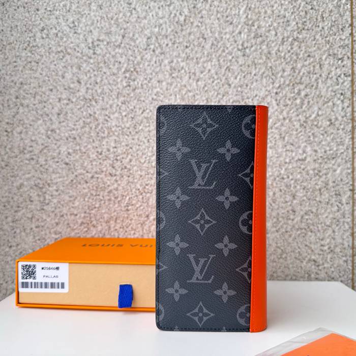 LOUIS VUITTON M25846 ブラッザ長財布 モノグラムエクリプス×オレンジ サイズ:19x10cm