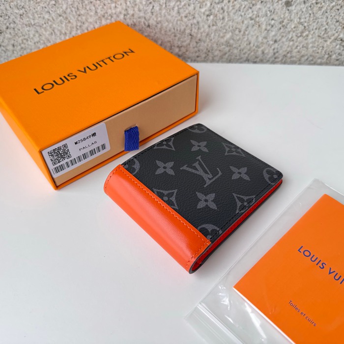 LOUIS VUITTON M25849 スレンダー短財布 モノグラムエクリプス×オレンジ サイズ:11x8.5cm