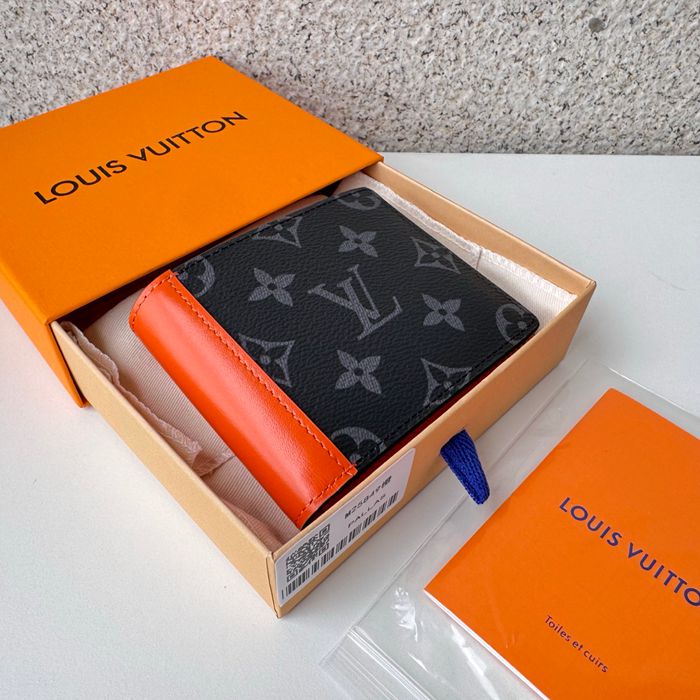 LOUIS VUITTON M25849 スレンダー短財布 モノグラムエクリプス×オレンジ サイズ:11x8.5cm