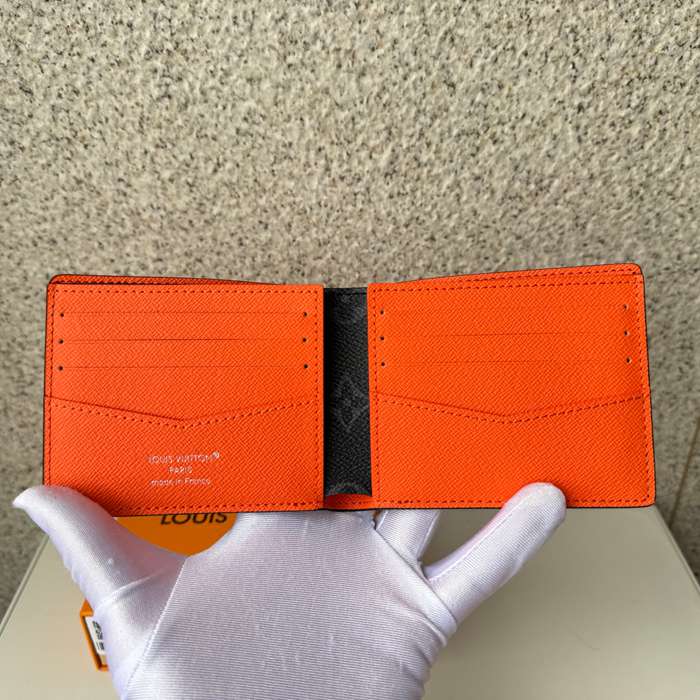 LOUIS VUITTON M25849 スレンダー短財布 モノグラムエクリプス×オレンジ サイズ:11x8.5cm