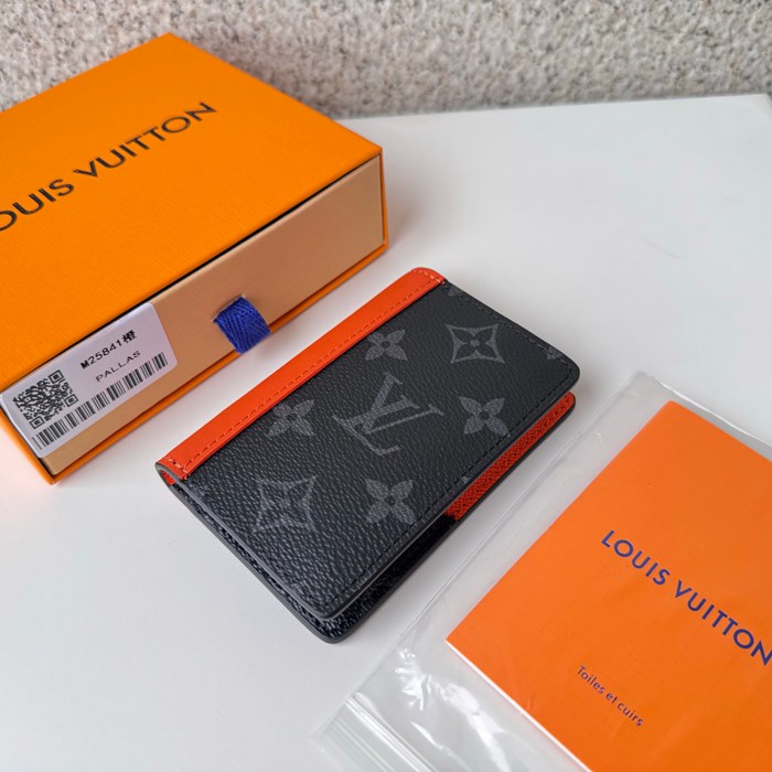 LOUIS VUITTON M25841 ポケットオーガナイザー モノグラムエクリプス×オレンジ サイズ:7.5x11.1cm