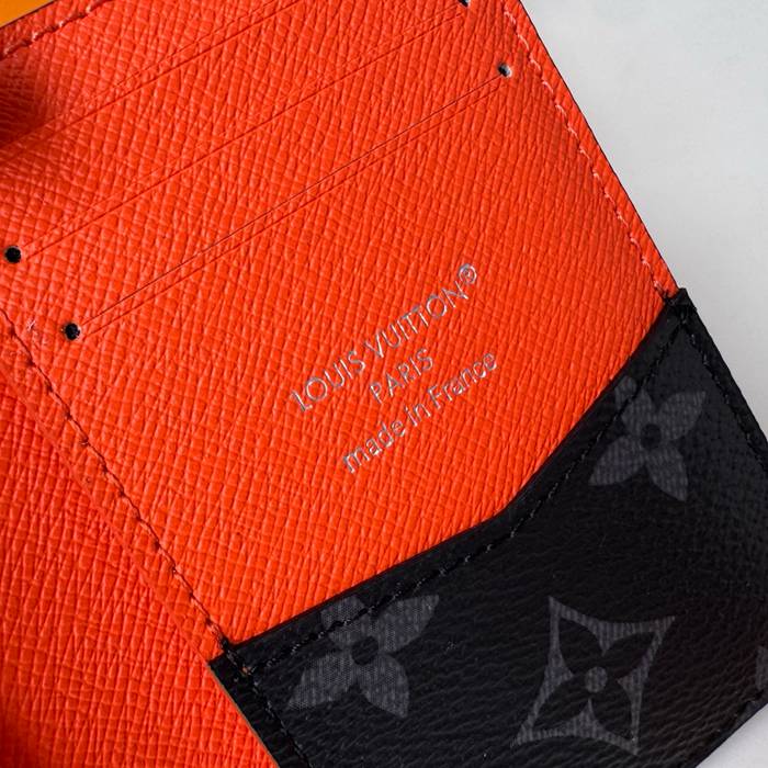 LOUIS VUITTON M25841 ポケットオーガナイザー モノグラムエクリプス×オレンジ サイズ:7.5x11.1cm