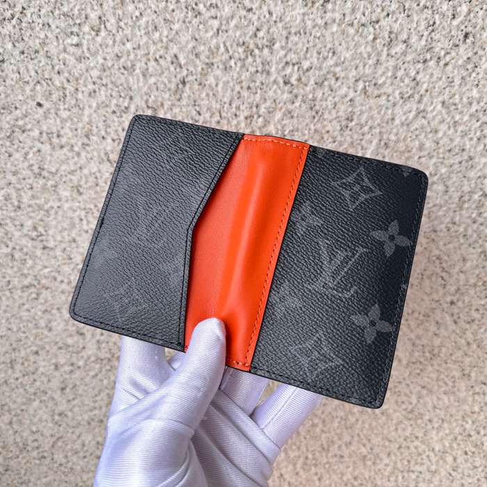 LOUIS VUITTON M25841 ポケットオーガナイザー モノグラムエクリプス×オレンジ サイズ:7.5x11.1cm
