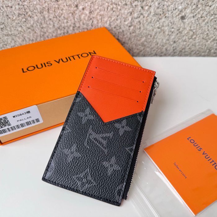 LOUIS VUITTON M25843 コインカードケース モノグラムエクリプス×オレンジ サイズ:8x14.5cm