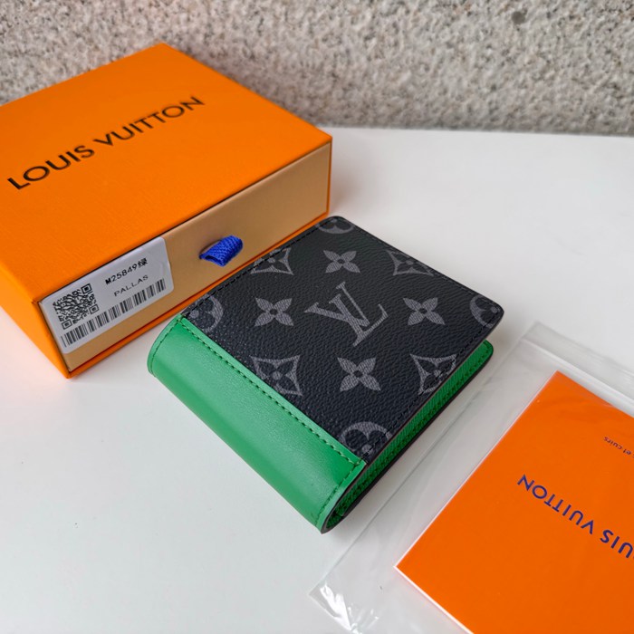 LOUIS VUITTON M25849 スレンダー短財布 モノグラムエクリプス×グリーン サイズ:11x8.5cm