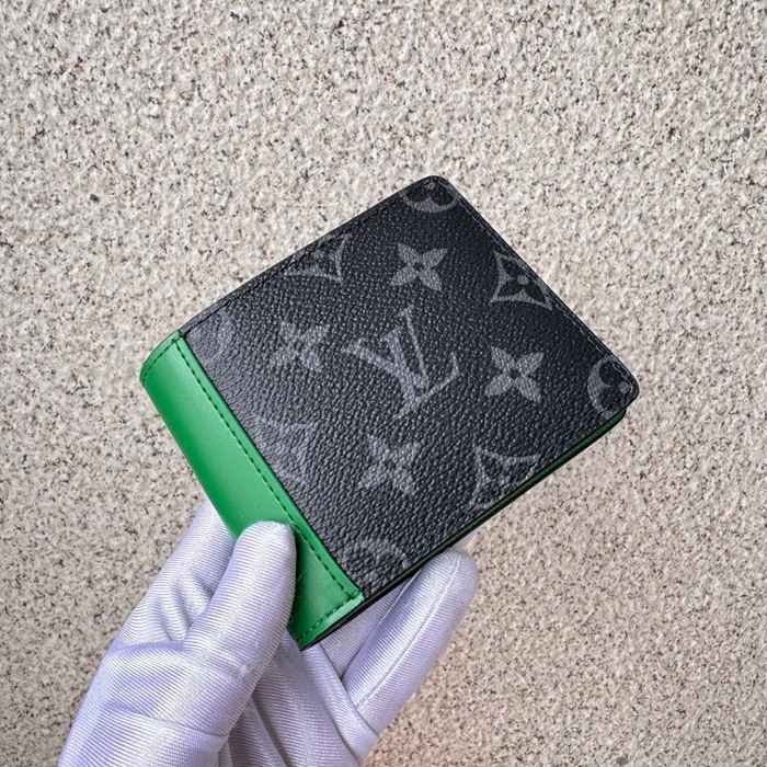 LOUIS VUITTON M25849 スレンダー短財布 モノグラムエクリプス×グリーン サイズ:11x8.5cm