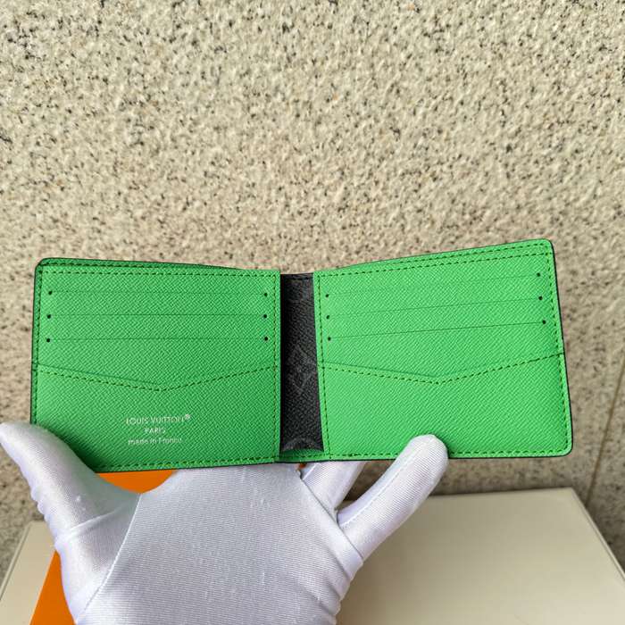 LOUIS VUITTON M25849 スレンダー短財布 モノグラムエクリプス×グリーン サイズ:11x8.5cm