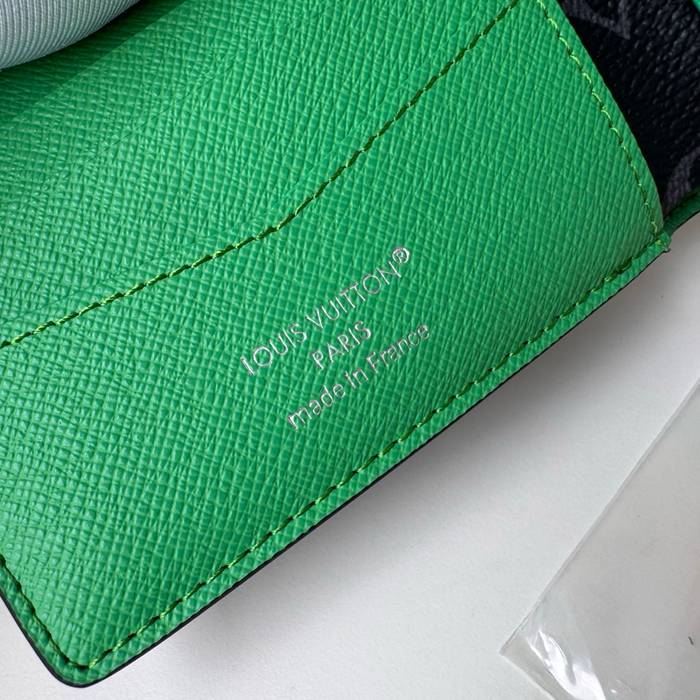 LOUIS VUITTON M25849 スレンダー短財布 モノグラムエクリプス×グリーン サイズ:11x8.5cm