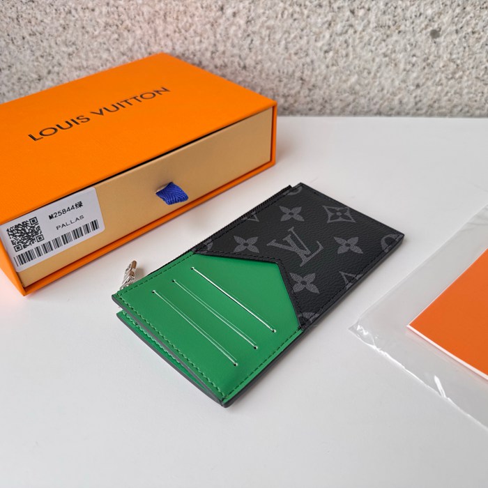 LOUIS VUITTON M25844 コインカードケース モノグラムエクリプス×グリーン サイズ:8x14.5cm