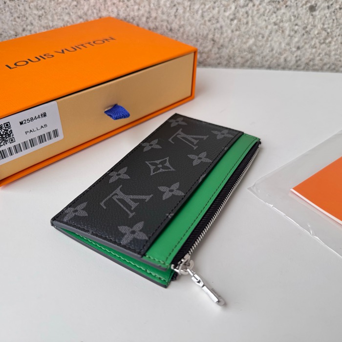 LOUIS VUITTON M25844 コインカードケース モノグラムエクリプス×グリーン サイズ:8x14.5cm